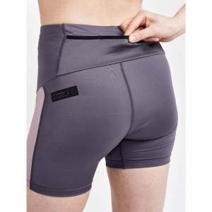 Kalhoty CRAFT PRO Hypervent Short W tmavě šedá s fialovou Image 3