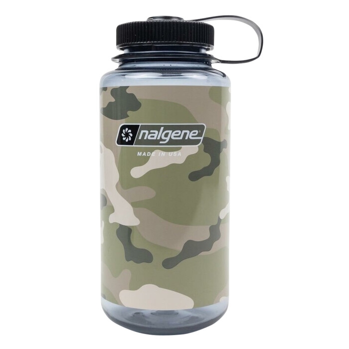 Levně Láhev Nalgene Wide Mouth 1000 ml Gray w/Black Camo