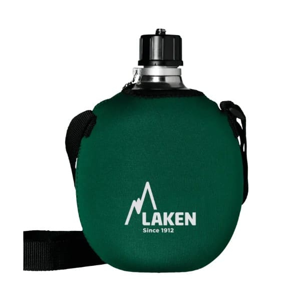Lahev Laken hliník Clásica 1000ml se zeleným neoprenovým obalem