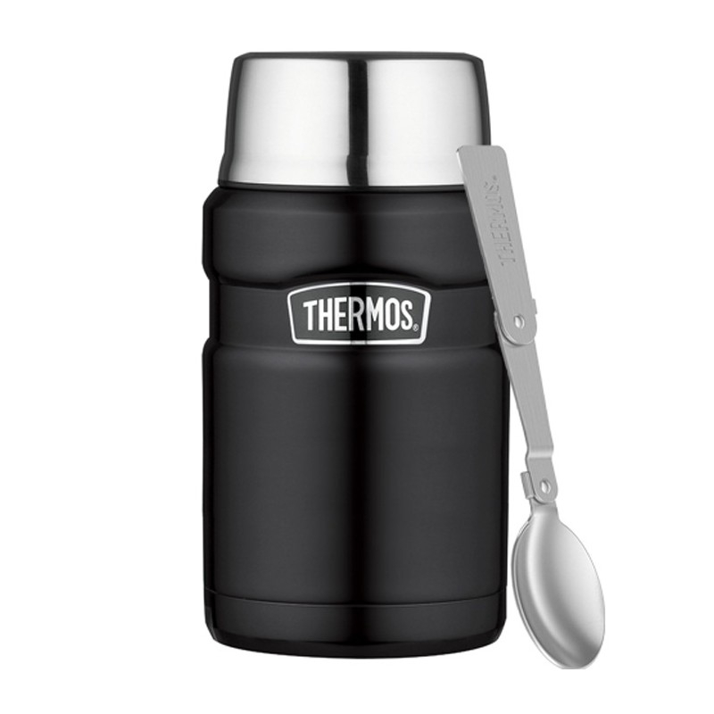 Thermos Termoska na jídlo se skládací lžící a šálkem 710ml matně černá